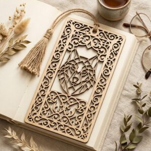 50 Fantasy Bookmark Laser Files, Intricate Mythical Beast Silhouettes