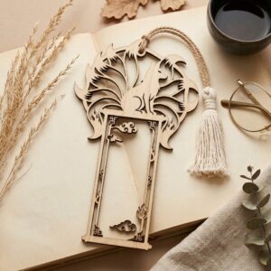 50 Fantasy Bookmark Laser Files, Intricate Mythical Beast Silhouettes