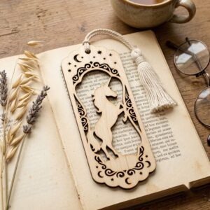 50 Fantasy Bookmark Laser Files, Intricate Mythical Beast Silhouettes