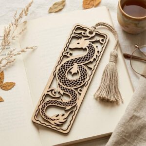 50 Fantasy Bookmark Laser Files, Intricate Mythical Beast Silhouettes