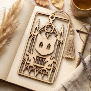 50 Gothic Bookmark Templates, Dark Academia Cathedral Window Page Marker