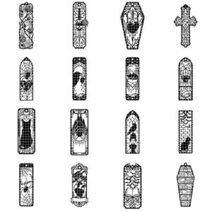 50 Gothic Bookmark Templates, Dark Academia Cathedral Window Page Marker