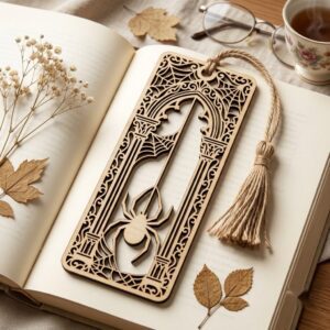 50 Gothic Bookmark Templates, Dark Academia Cathedral Window Page Marker