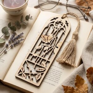 50 Gothic Bookmark Templates, Dark Academia Cathedral Window Page Marker
