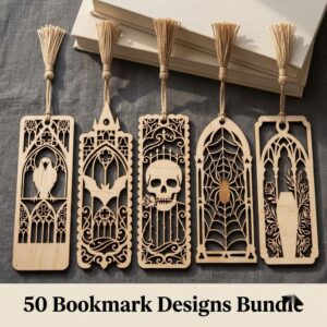 50 Gothic Cathedral Window Bookmarks, Victorian Dark Academia Reader Gift