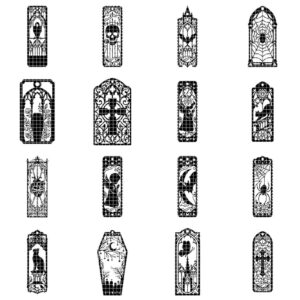 50 Gothic Cathedral Window Bookmarks, Victorian Dark Academia Reader Gift