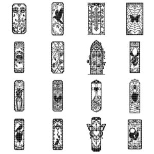 50 Gothic Cathedral Window Bookmarks, Victorian Dark Academia Reader Gift