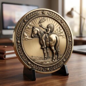 50 Native Warrior Challenge Coin 3D Depth Maps, Laser Engraving Relief Designs