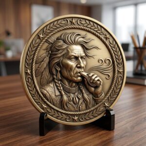 50 Native Warrior Challenge Coin 3D Depth Maps, Laser Engraving Relief Designs