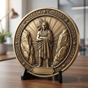 50 Native Warrior Challenge Coin 3D Depth Maps, Laser Engraving Relief Designs