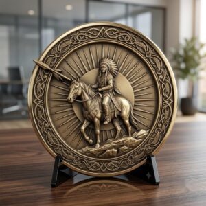 50 Native Warrior Challenge Coin 3D Depth Maps, Laser Engraving Relief Designs