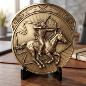 50 Native Warrior Challenge Coin 3D Depth Maps, Laser Engraving Relief Designs