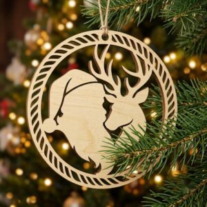 50 Vintage Santa Christmas Ornament Designs, Engraved Victorian Wood Baubles
