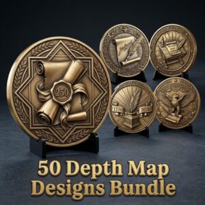 America 250th Anniversary Coin Depth Map, Founders Legacy Laser Engraving File
