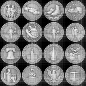 America 250th Anniversary Coin Depth Map, Founders Legacy Laser Engraving File