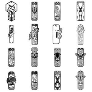 Animal Bookmark SVG, Laser Cut Bundle 50 Designs, Geometric Low Poly Templates, Modern Silhouette Vector File