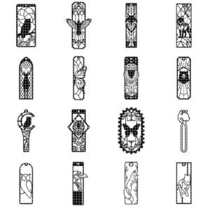 Animal Bookmark SVG, Laser Cut Bundle 50 Designs, Geometric Low Poly Templates, Modern Silhouette Vector File