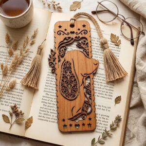 Cat Dog Bookmark Laser File, Peek A Boo Animal Page Topper, 50 Wood Designs