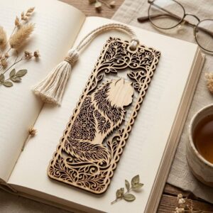 Cat Dog Bookmark Laser File, Peek A Boo Animal Page Topper, 50 Wood Designs