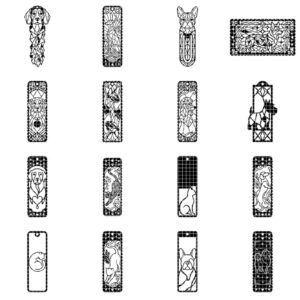 Cat Dog Bookmark Laser File, Peek A Boo Animal Page Topper, 50 Wood Designs