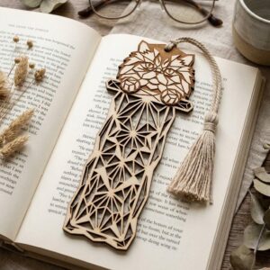 Cat Dog Bookmark Laser File, Peek A Boo Animal Page Topper, 50 Wood Designs