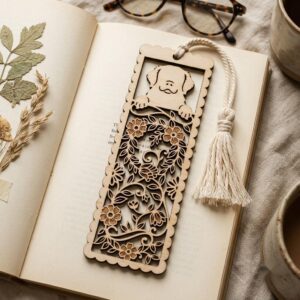 Cat Dog Bookmark Laser File, Peek A Boo Animal Page Topper, 50 Wood Designs