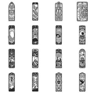Christian Bookmark Laser File, 48 Ornate Bible Verse Designs