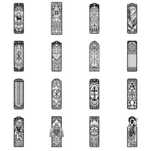 Christian Bookmark Laser File, 48 Ornate Bible Verse Designs