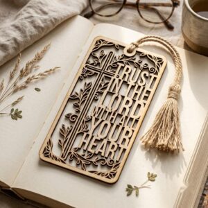Christian Bookmark Laser File, 48 Ornate Bible Verse Designs