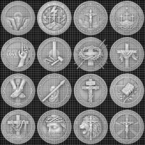 Christian Challenge Coin Laser Engraving File, Jesus On Cross 3D Relief Art