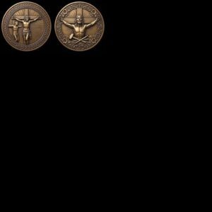 Christian Challenge Coin Laser Engraving File, Jesus On Cross 3D Relief Art