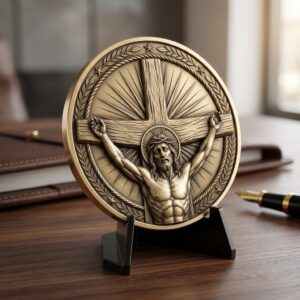 Christian Challenge Coins, Depth Map Engraving File, Jesus Laser Art Bundle