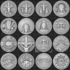 Christian Challenge Coins, Depth Map Engraving File, Jesus Laser Art Bundle