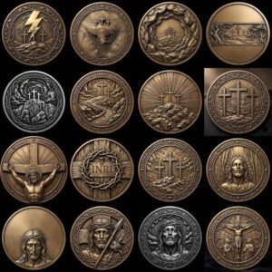 Christian Challenge Coins, Depth Map Engraving File, Jesus Laser Art Bundle