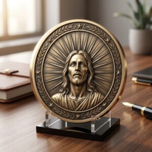 Christian Challenge Coins, Depth Map Engraving File, Jesus Laser Art Bundle