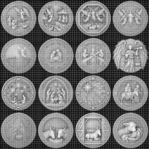 Christian Depth Map PNG Bundle, Relief Laser Engraving Star Bethlehem Coin