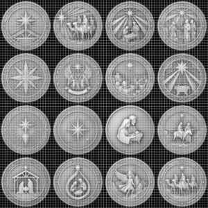 Christian Manger Scene Coin Engraving File, Star Of Bethlehem 3D Depth Map