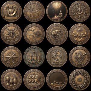 Christian Manger Scene Coin Engraving File, Star Of Bethlehem 3D Depth Map