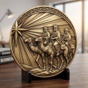 Christian Manger Scene Coin Engraving File, Star Of Bethlehem 3D Depth Map