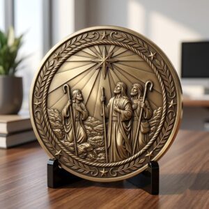 Christian Manger Scene Coin Engraving File, Star Of Bethlehem 3D Depth Map