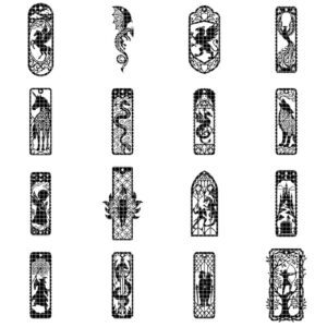 Fantasy Dragon, Griffin, Pegasus Bookmarks, Filigree Silhouette Files