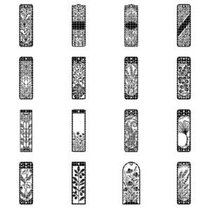 Floral Damask Bookmark Laser Files, 50 Vintage Victorian Scroll Patterns