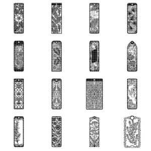 Floral Damask Bookmark Laser Files, 50 Vintage Victorian Scroll Patterns