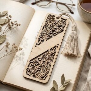 Floral Damask Bookmark Laser Files, 50 Vintage Victorian Scroll Patterns