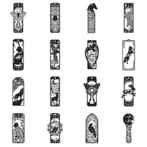 Geometric animal bookmark bundle, low poly wooden tags, 50 reading accessories