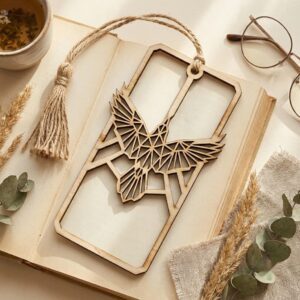 Geometric animal bookmark bundle, low poly wooden tags, 50 reading accessories
