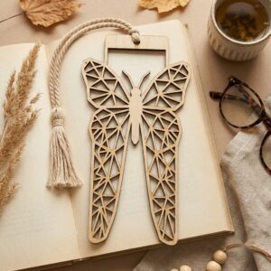 Geometric animal bookmark bundle, low poly wooden tags, 50 reading accessories