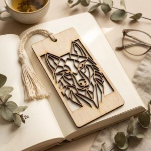 Geometric Animal Bookmark Templates, Bundle of 47 Modern Low Poly Wood Designs