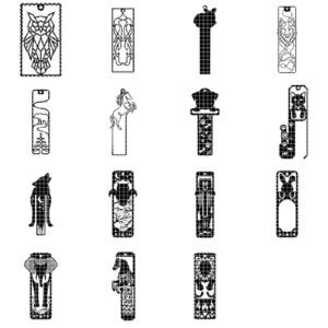 Geometric Animal Bookmark Templates, Bundle of 47 Modern Low Poly Wood Designs