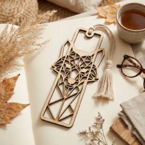 Geometric Animal Bookmark Templates, Bundle of 47 Modern Low Poly Wood Designs